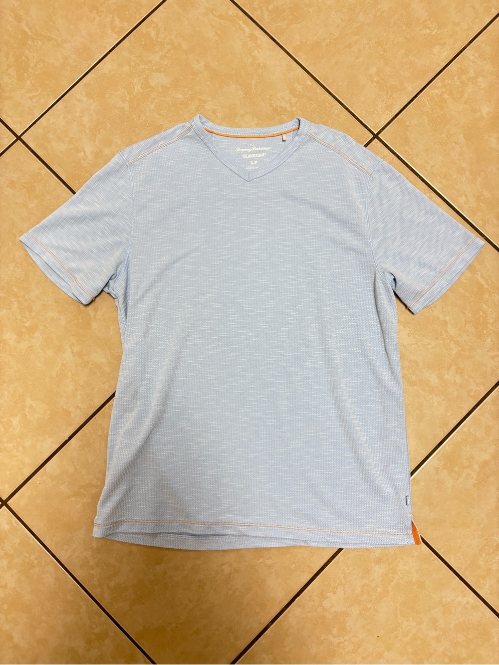 Tommy Bahama Islandzone light blue heathered t-shirt in a S